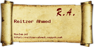 Reitzer Ahmed névjegykártya